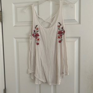 Hollister Embroidered Flower Tank